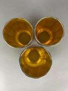 Group of 3 Antique Gold Favrile Ribbed Glass Lamp Shades