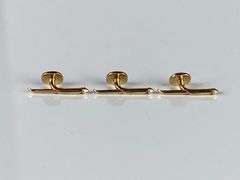 Group of 3 14K Gold Onyx Cufflinks