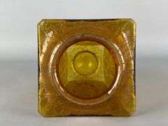 Antique Amber Crackle Glass Ceiling Fixture Lamp Shade