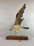 Vintage Folk Art Wood Falcon Lamp