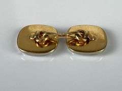 14K Gold Onyx Single Tuxedo Cufflink