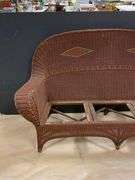 Antique Set of Painted Wicker Couch and Chair