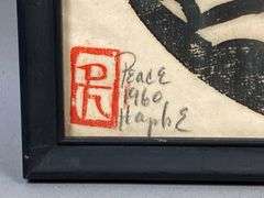 Group of 2 1964 Peace Hapbe Linocut Geometric Prints