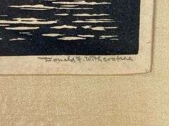 Donald Frederick Witherstine Pont Valentre Cahors France Woodblock on Paper