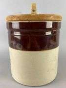 Antique Western Stoneware 2 Gallon Crock with Lid