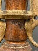 Antique Udells Toilet Tree Indianapolis Brass and Walnut Toiletries Stand