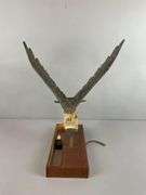 Vintage Folk Art Wood Falcon Lamp