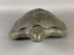 Cast Metal Turtle Statue with removable lid