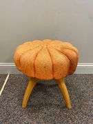 Heywood Wakefield MCM Red Swivel Ottoman