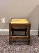 Arts and Crafts Tropical Flamingo Cushion Wood Footstool