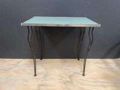 Vintage Dinette Table with Wrought Iron Legs