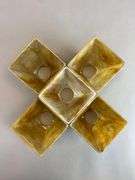 Group of 5 Antique Kokomo  Sheet Glass Lamp Shades