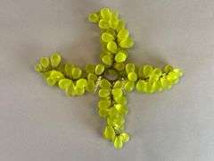 Antique Uranium Art Glass Grapes Lamp Accessory