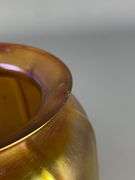 Group of 3 Antique Gold Favrile Ribbed Glass Lamp Shades