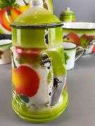Group of Vintage Enamelware Fall Harvest Kitchen Items