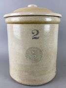 Antique Atlas Stoneware Mfg. Co Stoneware 2 Gallon Crock with Lid