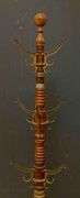 Antique Udells Toilet Tree Indianapolis Brass and Walnut Toiletries Stand
