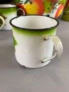 Group of Vintage Enamelware Fall Harvest Kitchen Items
