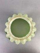 Antique Green Clear Frosted Ruffled Glass Lamp Shade