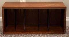 MCM Divided Wall Mounted Wood Record Cabinet