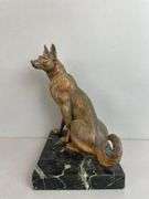 French Art Deco Bronze German Shepherd Statue