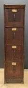Antique Globe Oak 4 Drawer Filing Cabinet
