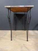 Vintage Dinette Table with Wrought Iron Legs