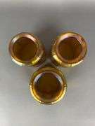 Group of 3 Antique Gold Favrile Ribbed Glass Lamp Shades