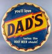 Vintage Dads Root Beer Advertising Metal Bottle Cap Sign