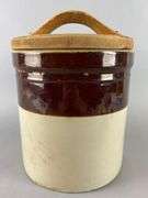 Antique Western Stoneware 2 Gallon Crock with Lid