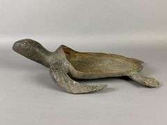Cast Metal Turtle Statue with removable lid