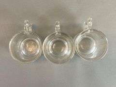 Group of 3 EAPG Figural Children Glass Mugs