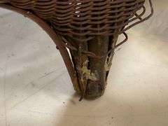 Antique Set of Painted Wicker Couch and Chair
