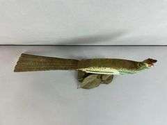 Vintage Folk Art Hand-Painted Wood Pheasant