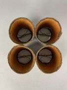 Group of 4 Antique Hand Painted Textured Paper Lamp Shades
