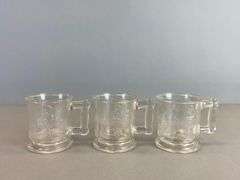 Group of 3 EAPG Figural Children Glass Mugs