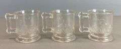 Group of 3 EAPG Figural Children Glass Mugs