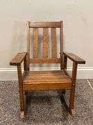 Mission Style Oak Childs Rocking Chair