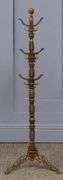 Antique Udells Toilet Tree Indianapolis Brass and Walnut Toiletries Stand