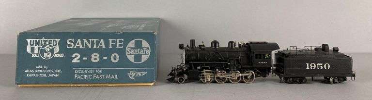 Atlas United Brass HO Scale 2-8-0 No. 1950 Santa Fe Locomotive And Tender