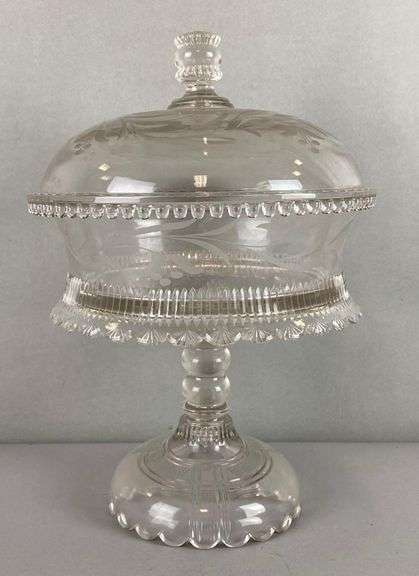 Antique EAPG Covered Compote