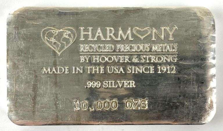 Hoover and Strong Harmony 10 oz .999 Fine Silver Ingot/ Bar