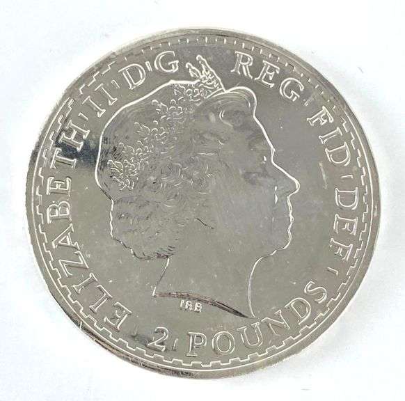 2014 Great Britain 2 Pound Britannia 1 oz .999 Fine Silver Coin