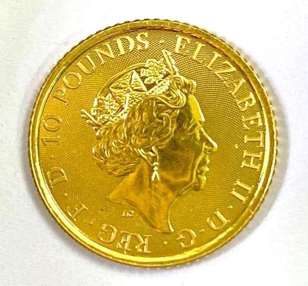 2022 British 10 Pound Royal Arms 1/10 oz .999 Fine Gold Coin