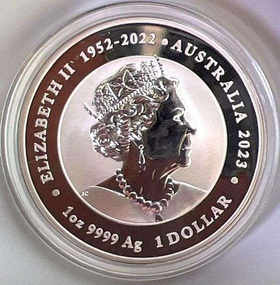 2023 Australia Dragon & Koi 1 oz .9999 Fine Silver Coin Chinese Myths & Legends in Cap