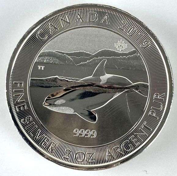 2019 Canada $10 Killer Whale 2 oz .999 Fine Silver Coin