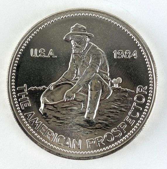 1984 Engelhard The American Prospector 1 oz .999 Fine Silver Round