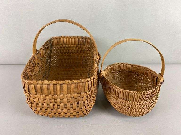 Group of 2 Hand Woven Baskets