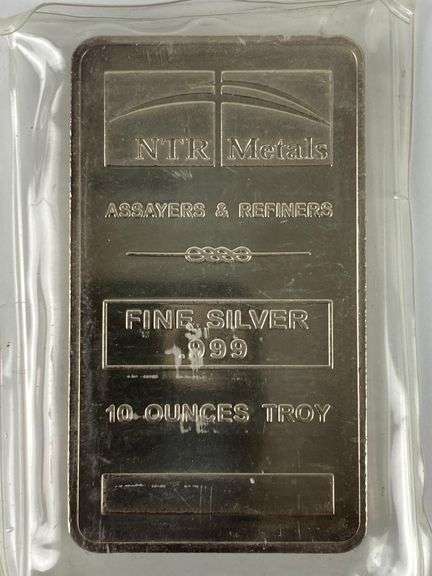 NTR Metals 10 oz .999 Fine Silver Ingot/ Bar