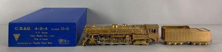 PFM Crown Brass HO Scale CB and Q 4-8-4 Locomotive and Tender